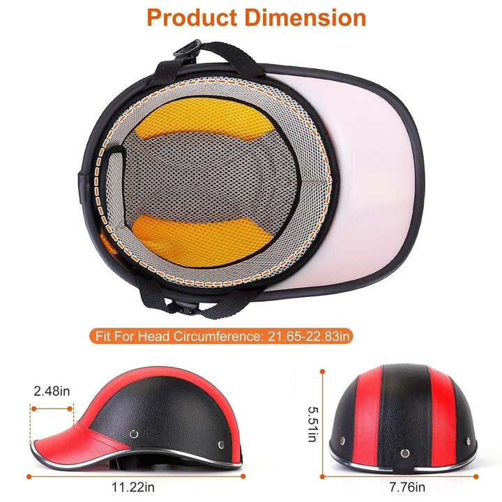 Baseball Cap Anti-UV Cycling Motorcycle Hat Leather Helmet Image 4