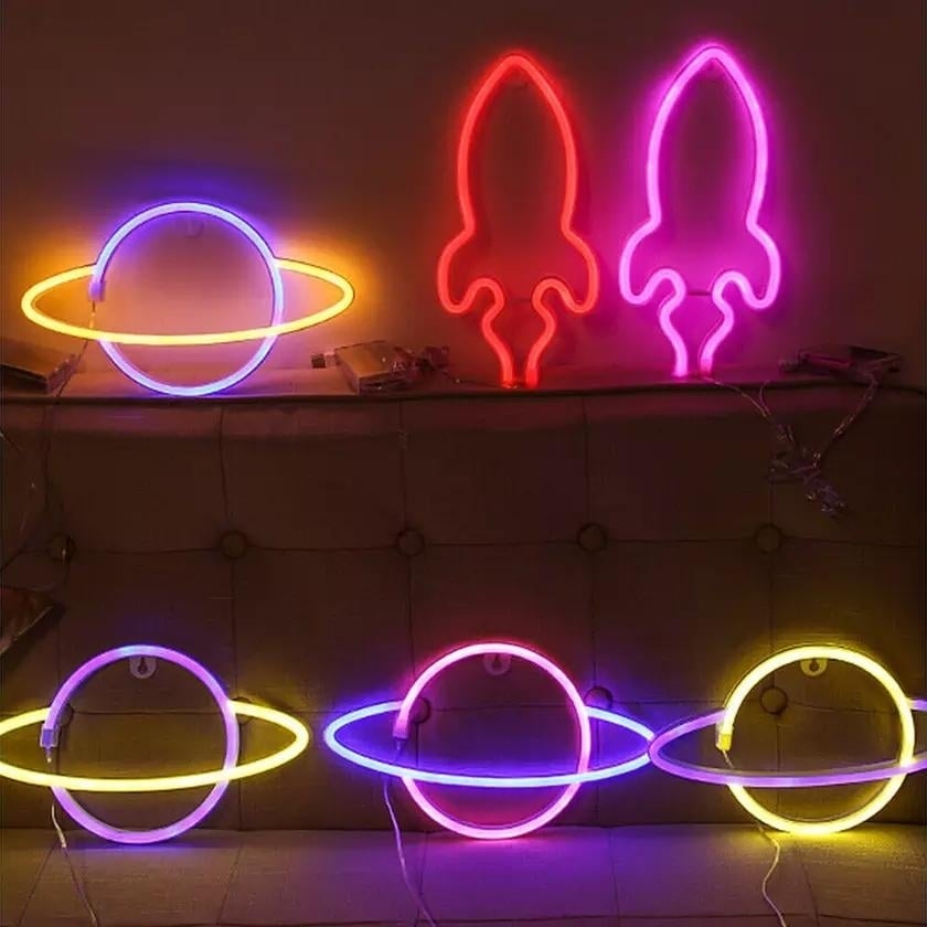 Battery USB LED Neon Light Wall Signs Night Image 1