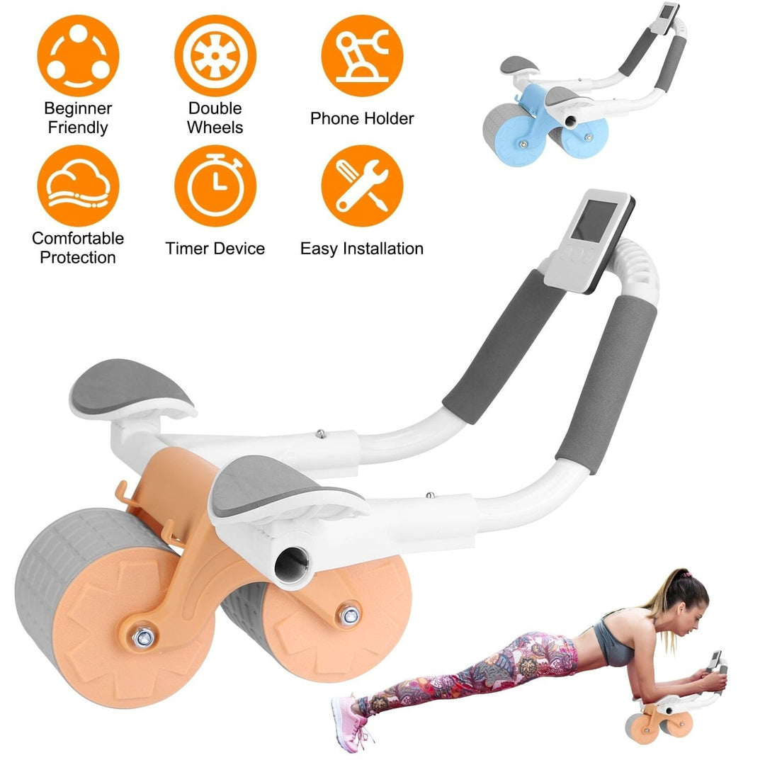 Automatic Rebound Abdominal Wheel Roller for Core Strength with Timer Kneel Pad Image 4