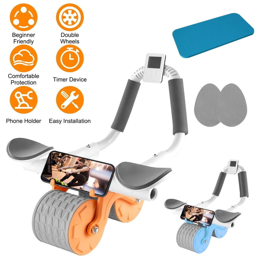 Automatic Rebound Abdominal Wheel Roller for Core Strength with Timer Kneel Pad Image 6