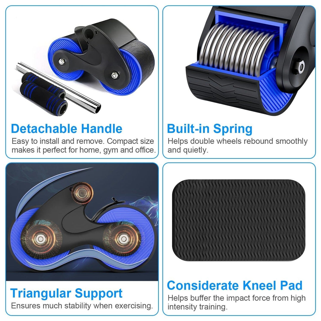 Automatic Rebound Anti-Slip AB Roller Wheel with Knee Pad Holder Image 6