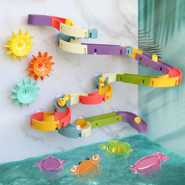 Baby Bath Toys DIY Marble Race Run Assembling Track Image 1