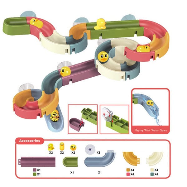 Baby Bath Toys DIY Marble Race Run Assembling Track Image 2