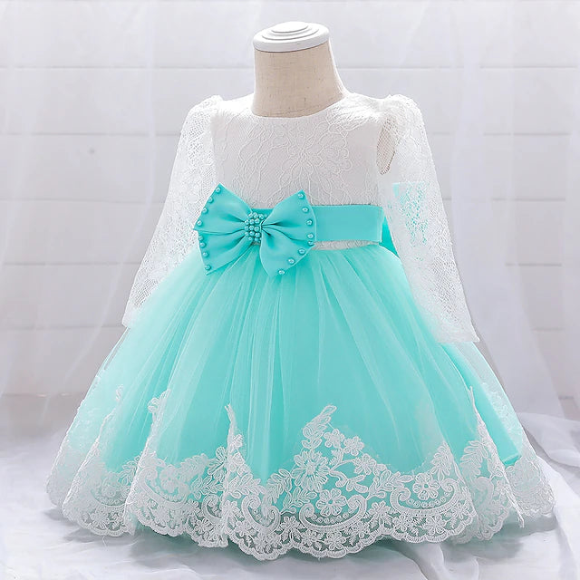 Baby Girls Basic Christening Floral Dress Image 8