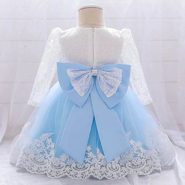 Baby Girls Basic Christening Floral Dress Image 9