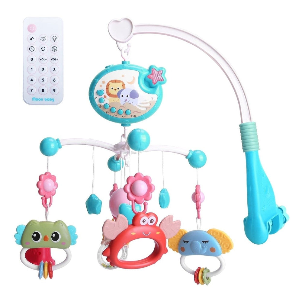 Baby Musical Crib Bed Bell Rotating Mobile Star Projection Image 2