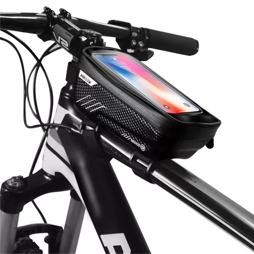 Bicycle Top Tube Frame Bag MTB Waterproof Phone Holder Case Image 1