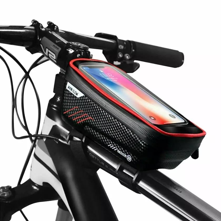 Bicycle Top Tube Frame Bag MTB Waterproof Phone Holder Case Image 2