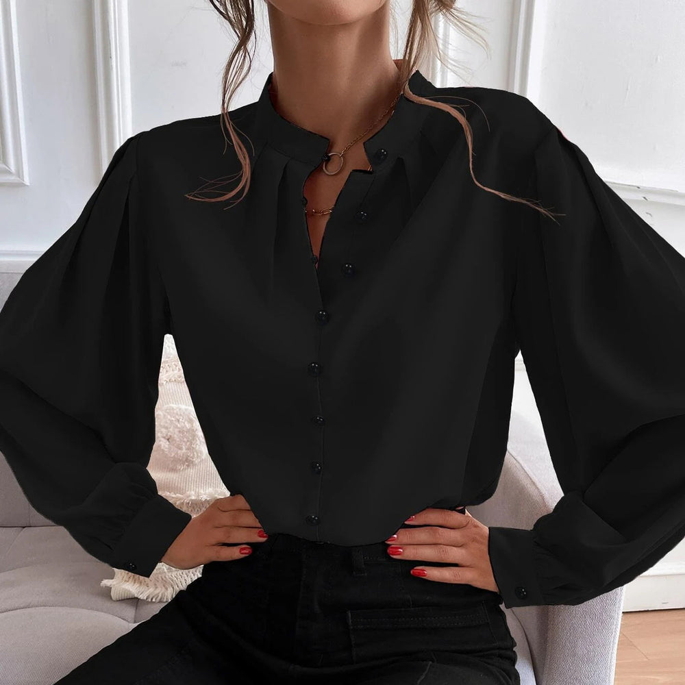 Bishop Sleeve Button Up Blouse Image 2