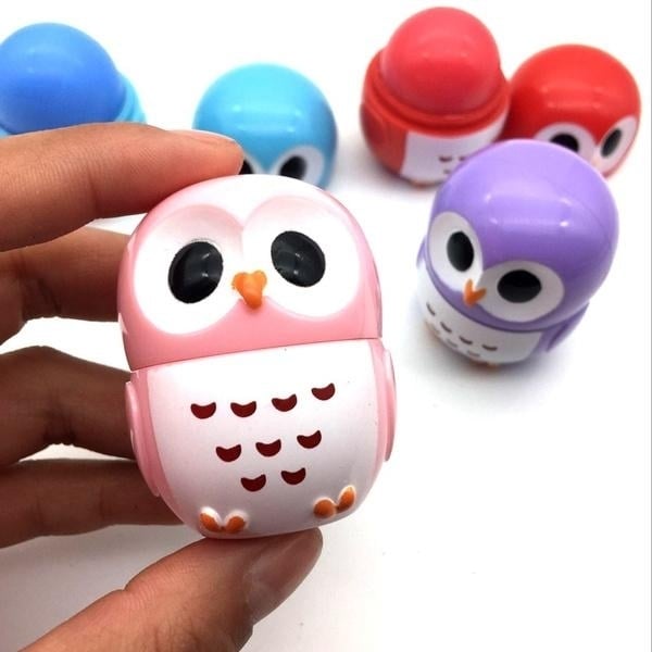 Candy Color Owl Shape Moisturizing Lip Balm Image 1