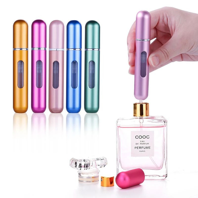 5ml Refillable Perfume Bottle with Bottom Charge  Portable Liquid Container for Cosmetics Spray Dispenser with Press Image 1