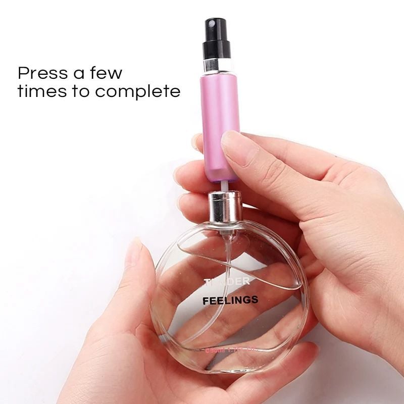 5ml Refillable Perfume Bottle with Bottom Charge  Portable Liquid Container for Cosmetics Spray Dispenser with Press Image 3