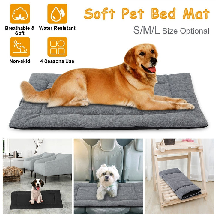 Dog Bed Mat Comfortable Fleece Reversible Pad Image 12