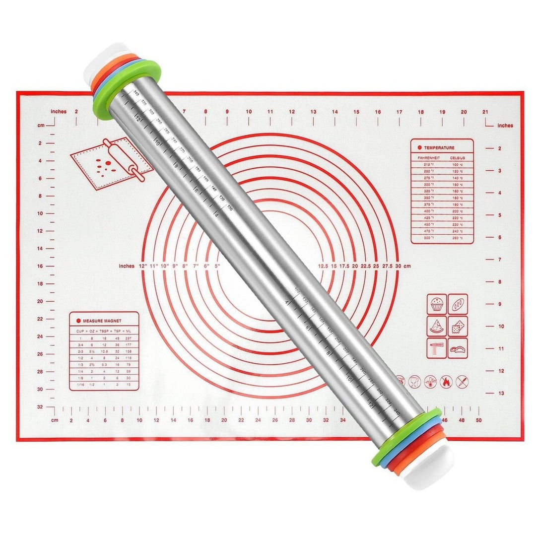 Dough Rolling Pin Dough Roller Stainless Steel Image 1