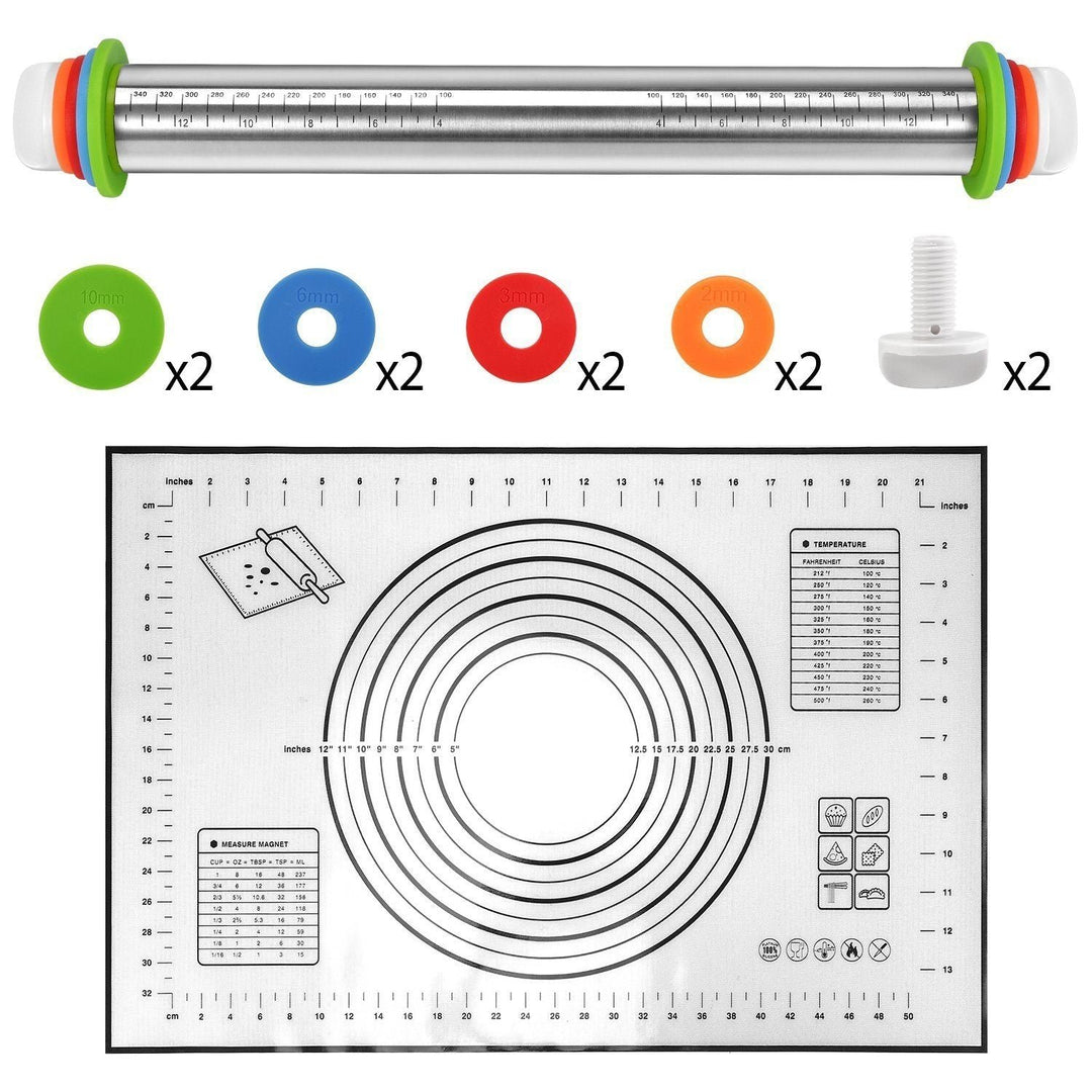 Dough Rolling Pin Dough Roller Stainless Steel Image 4