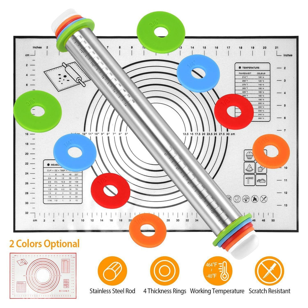 Dough Rolling Pin Dough Roller Stainless Steel Image 6