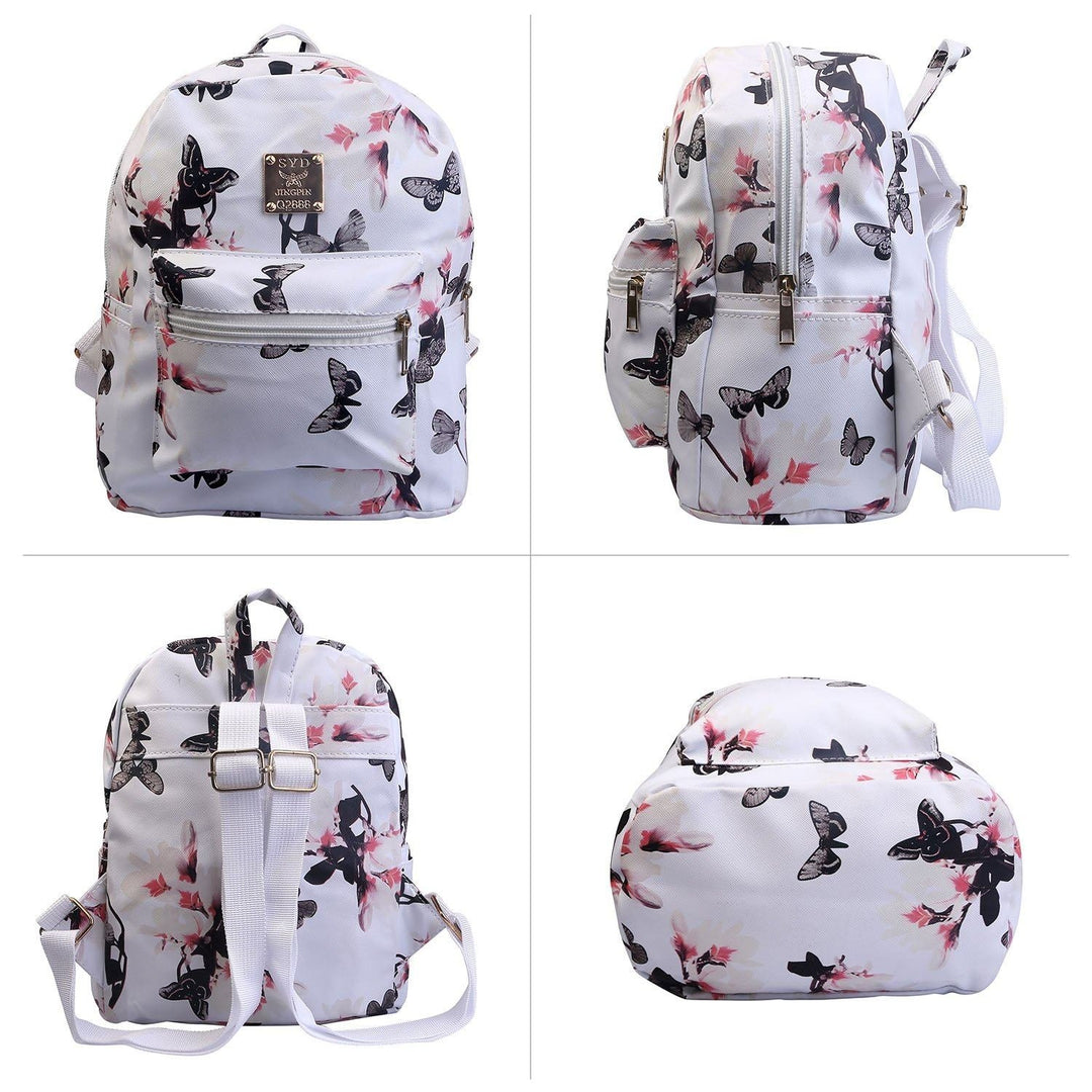 Floral Print Backpack Waterproof Knapsack Image 4