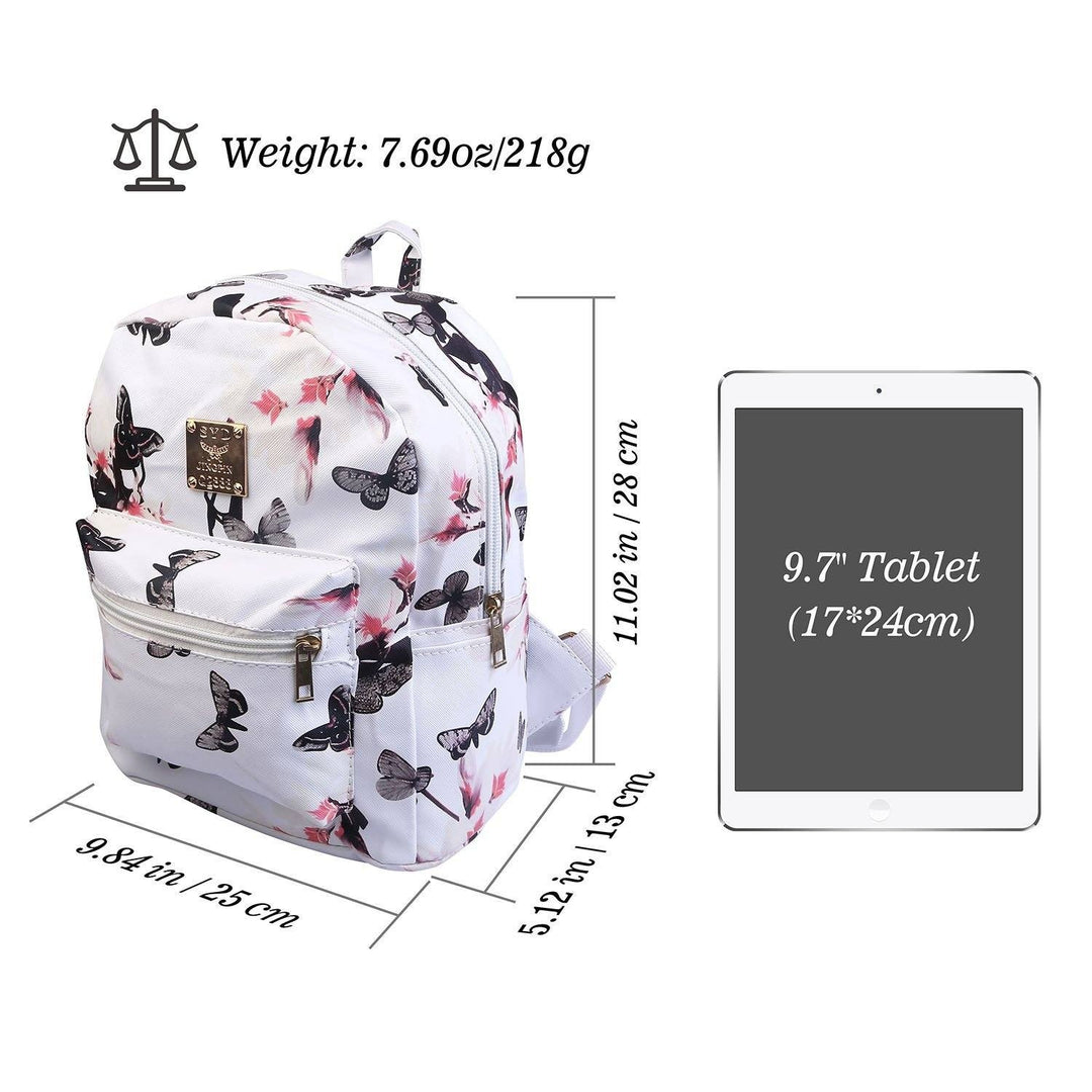 Floral Print Backpack Waterproof Knapsack Image 7