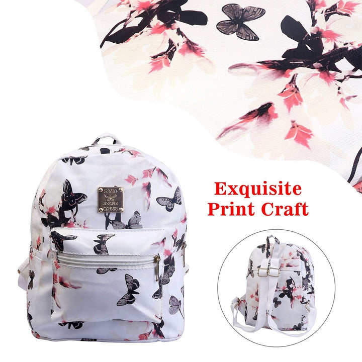 Floral Print Backpack Waterproof Knapsack Image 8