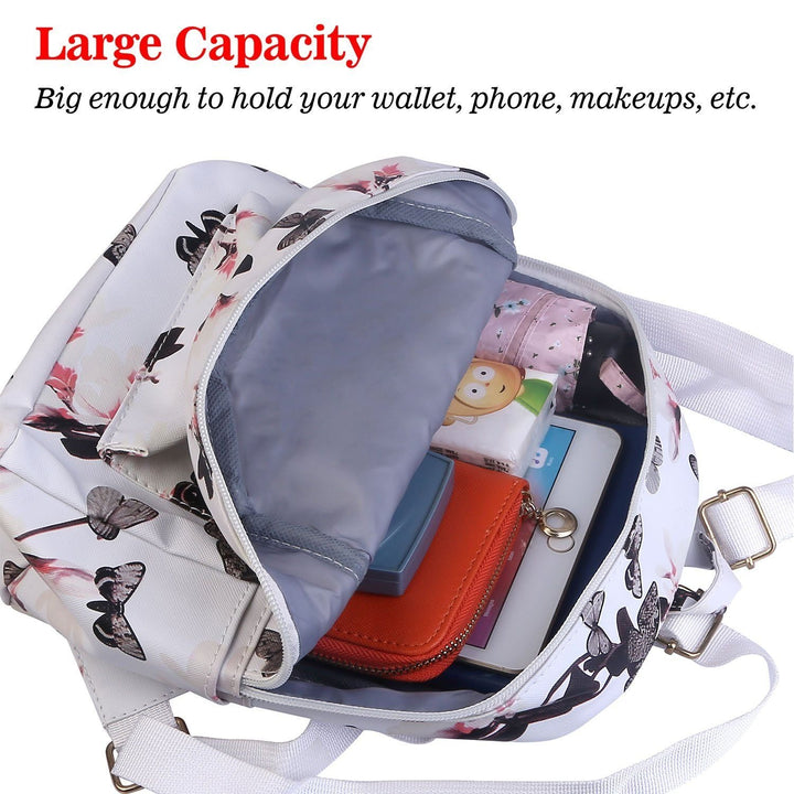 Floral Print Backpack Waterproof Knapsack Image 11