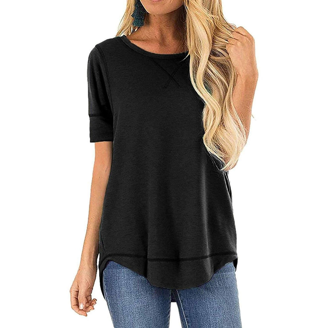 Fall Tops for Women Long Sleeve Side Split Casual Loose Tunic Top Image 1