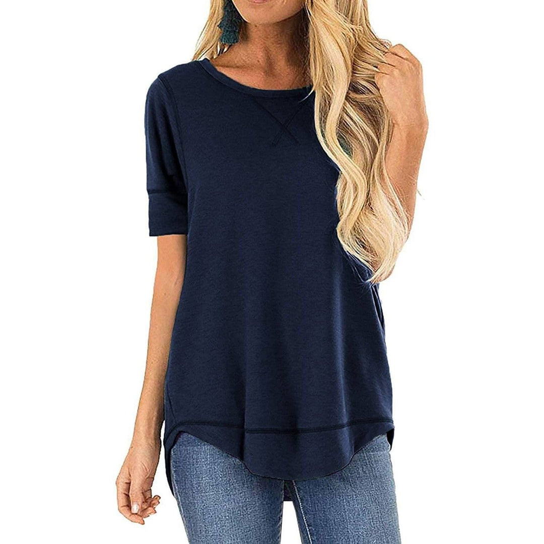 Fall Tops for Women Long Sleeve Side Split Casual Loose Tunic Top Image 3