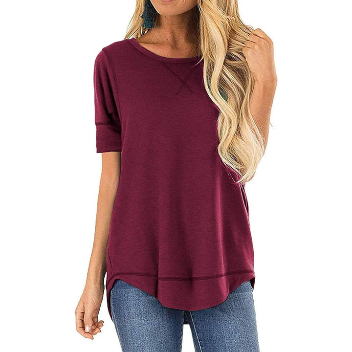 Fall Tops for Women Long Sleeve Side Split Casual Loose Tunic Top Image 1