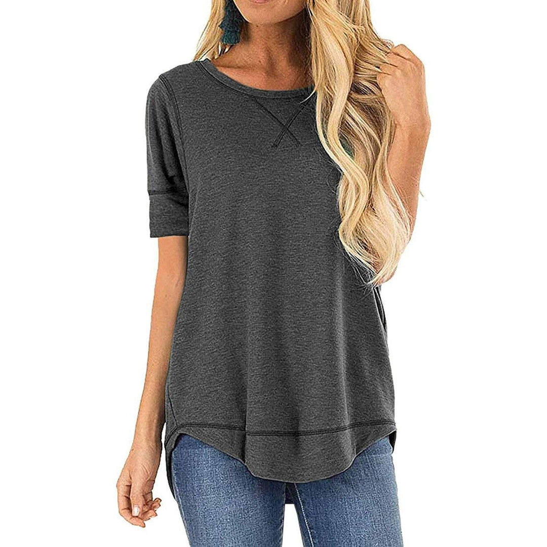 Fall Tops for Women Long Sleeve Side Split Casual Loose Tunic Top Image 4