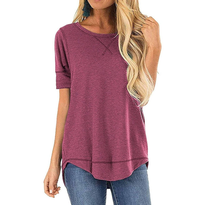 Fall Tops for Women Long Sleeve Side Split Casual Loose Tunic Top Image 7