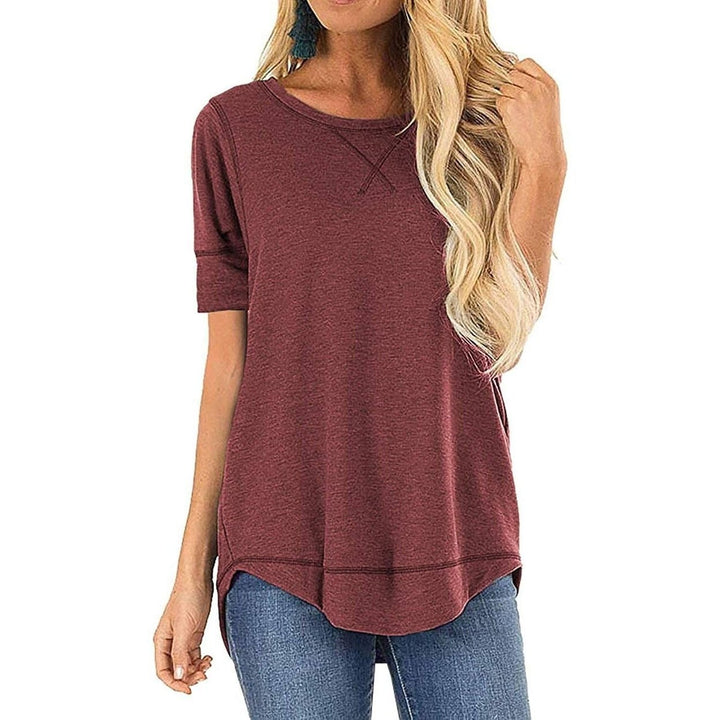 Fall Tops for Women Long Sleeve Side Split Casual Loose Tunic Top Image 9