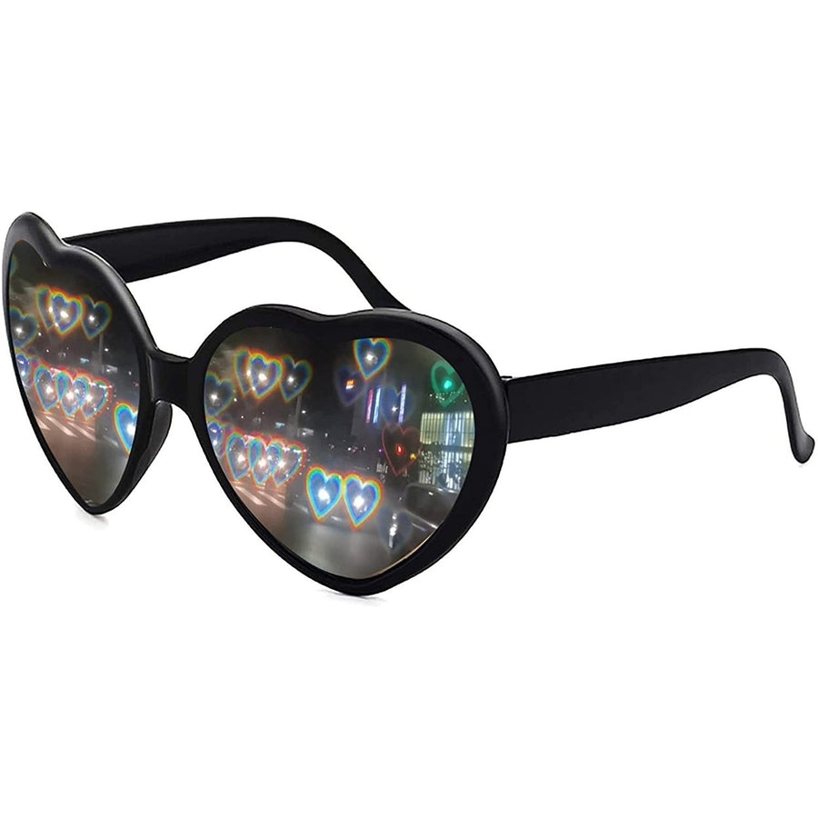 Heart Shaped Sunglasses EDM Festival Light Changing Eyewear Heart Effect Image 1