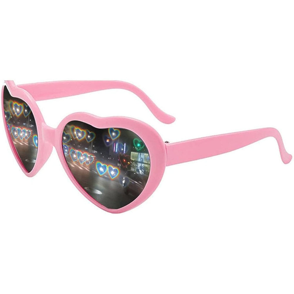 Heart Shaped Sunglasses EDM Festival Light Changing Eyewear Heart Effect Image 2