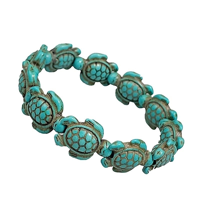 Handmade Turquoise Hawaiian Sea Turtles Bracelet Image 1