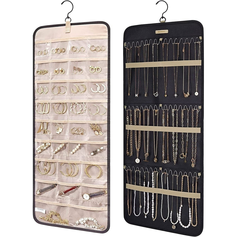 Hanging Jewelry Organizer Storage Roll Image 2