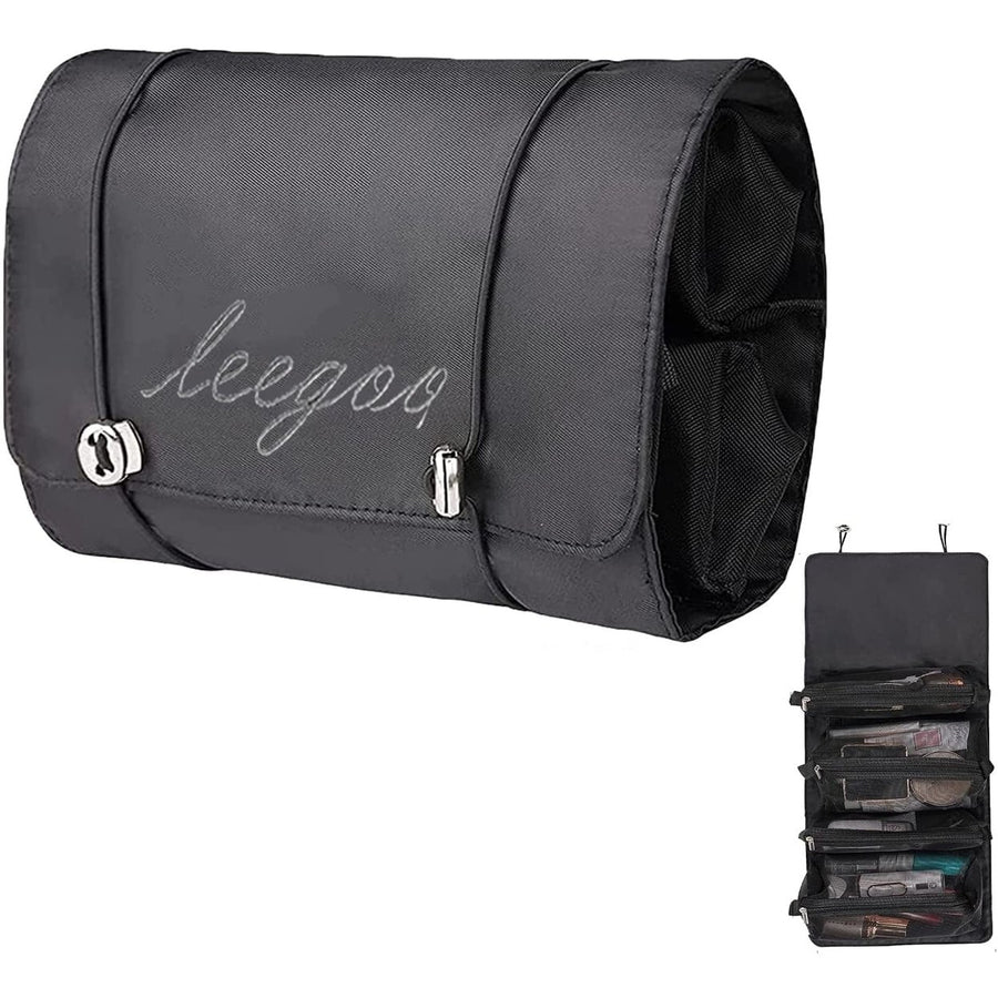 Hanging Roll-Up Makeup Bag Image 1