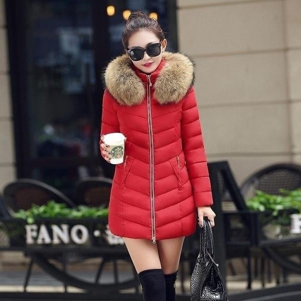 fine Winter Down Jacket Women Long Coat Warm Clothes Image 4