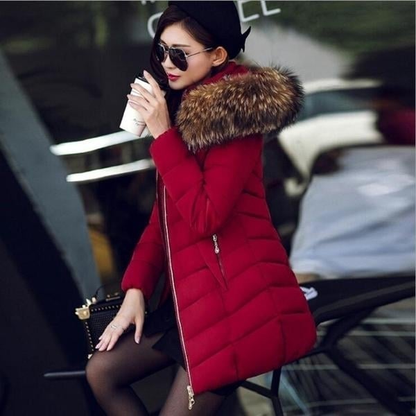 fine Winter Down Jacket Women Long Coat Warm Clothes Image 4