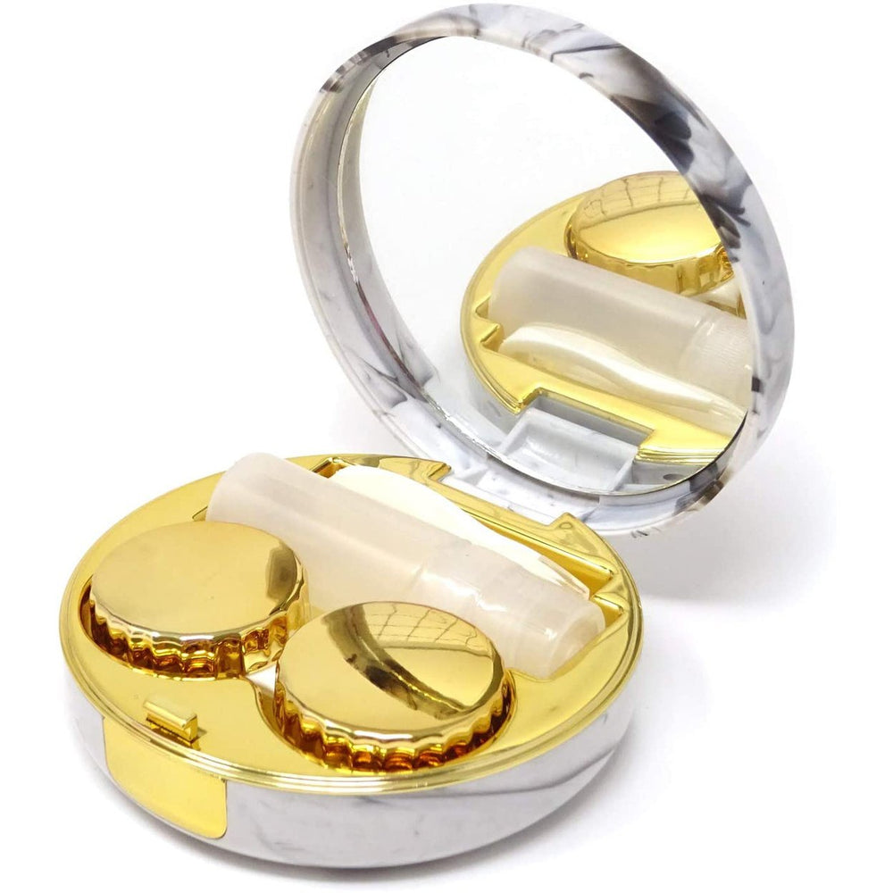 Honbay Fashion Marble Contact Lens Case with Mirror Image 2