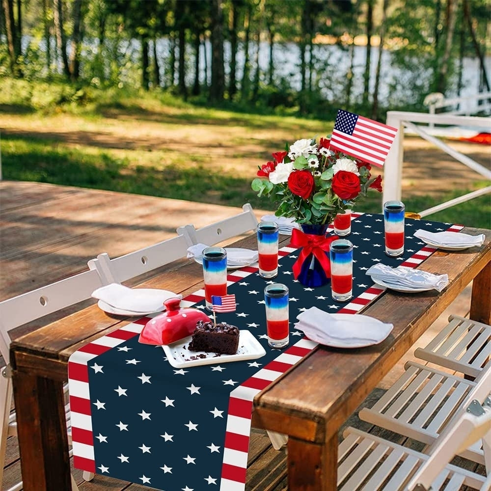 Independence Day 4th of July Table Runner Dresser Scarves Image 2