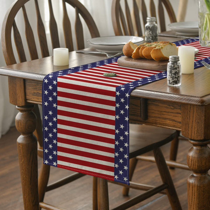 Independence Day Linen Burlap Table Bunting Image 3