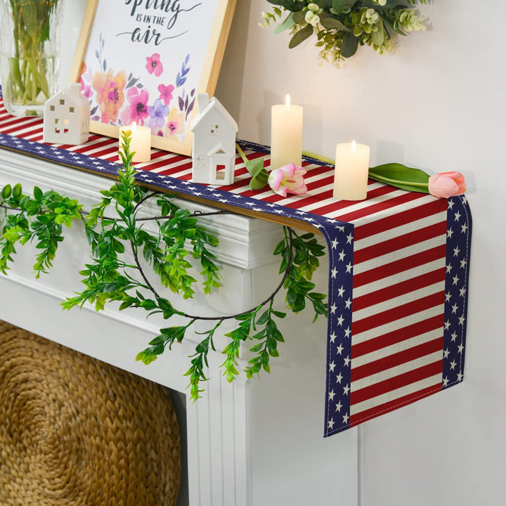 Independence Day Linen Burlap Table Bunting Image 4