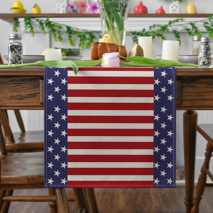 Independence Day Linen Burlap Table Bunting Image 4