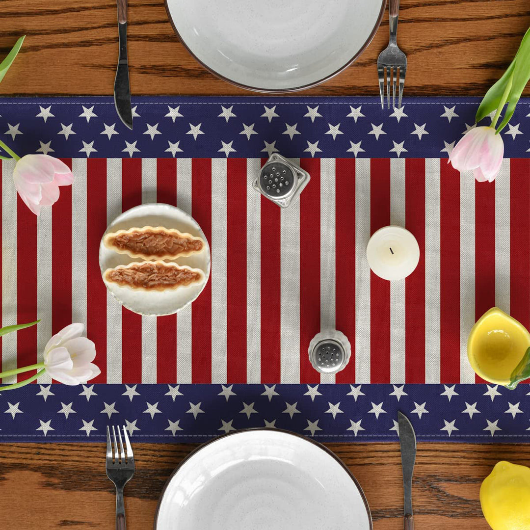 Independence Day Linen Burlap Table Bunting Image 6