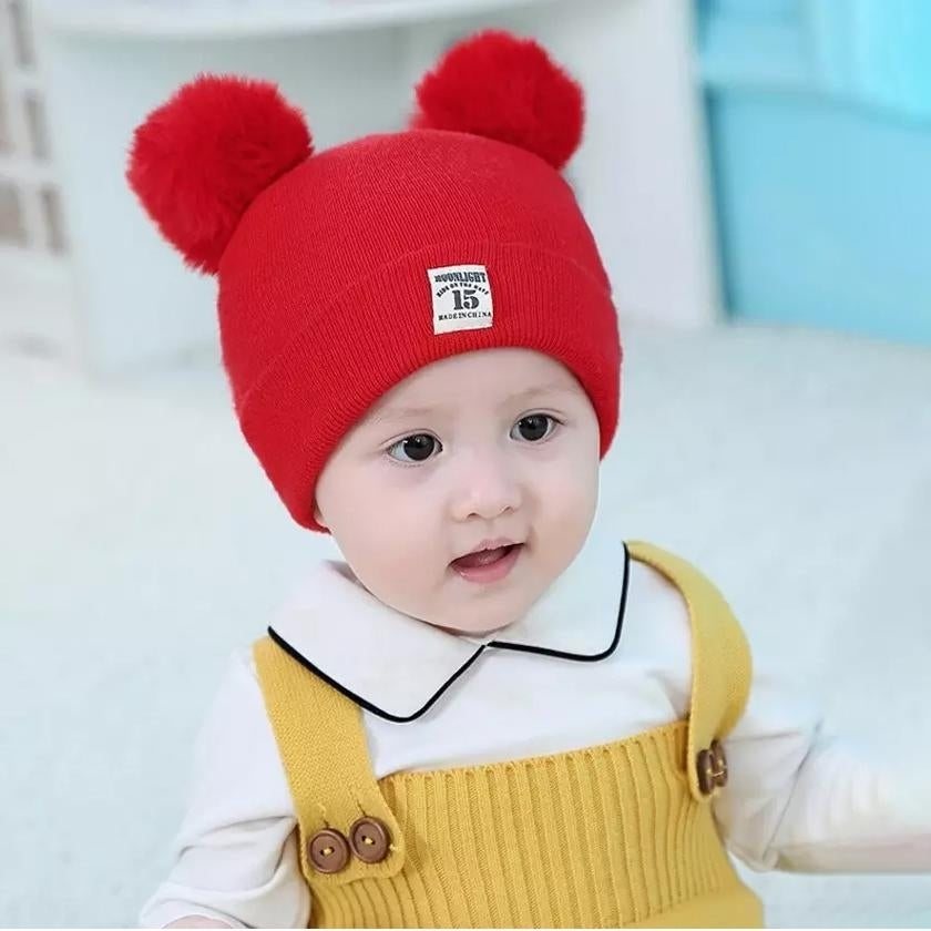 Infant Baby Winter Warm Knit Bobble Beanie Hat with Scarf Set Image 10