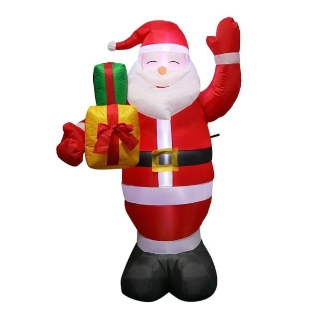 Inflatable Santa Claus and Snowman Night Light Figure Image 1