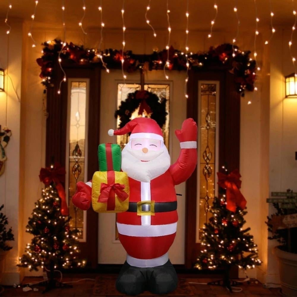 Inflatable Santa Claus and Snowman Night Light Figure Image 3