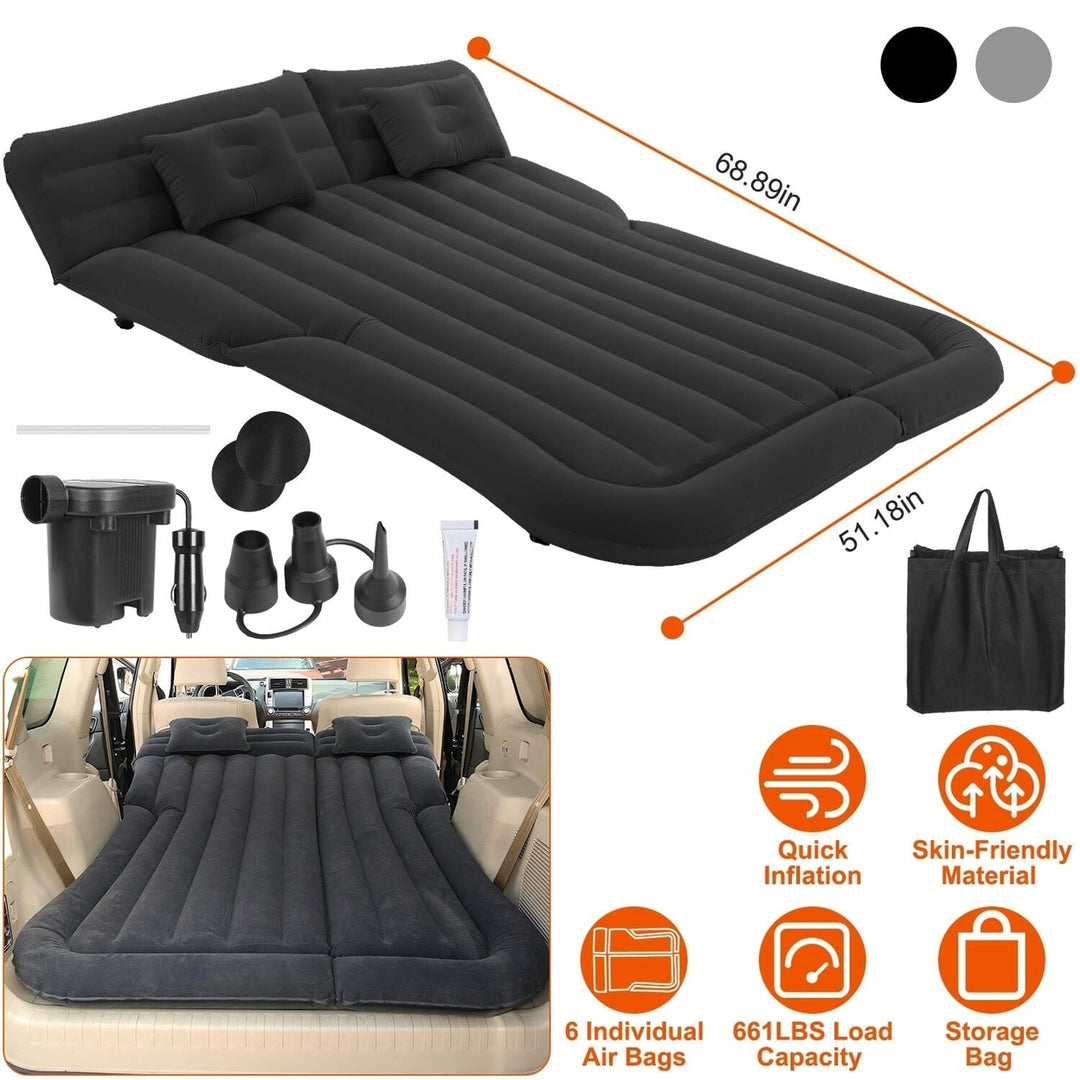 Inflatable SUV Air Mattress Thickened Camping Bed Cushion with Pillow Image 9