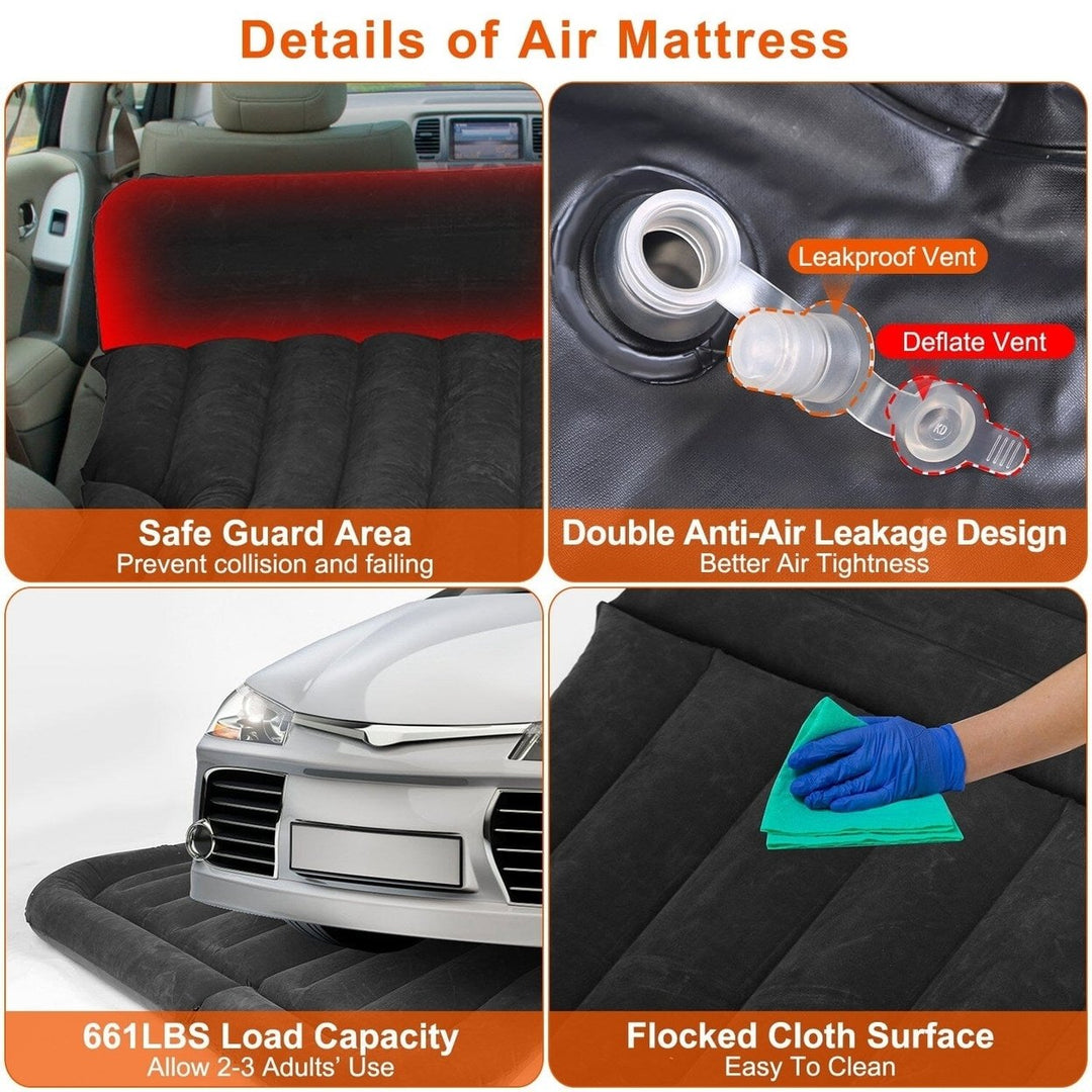 Inflatable SUV Air Mattress Thickened Camping Bed Cushion with Pillow Image 11