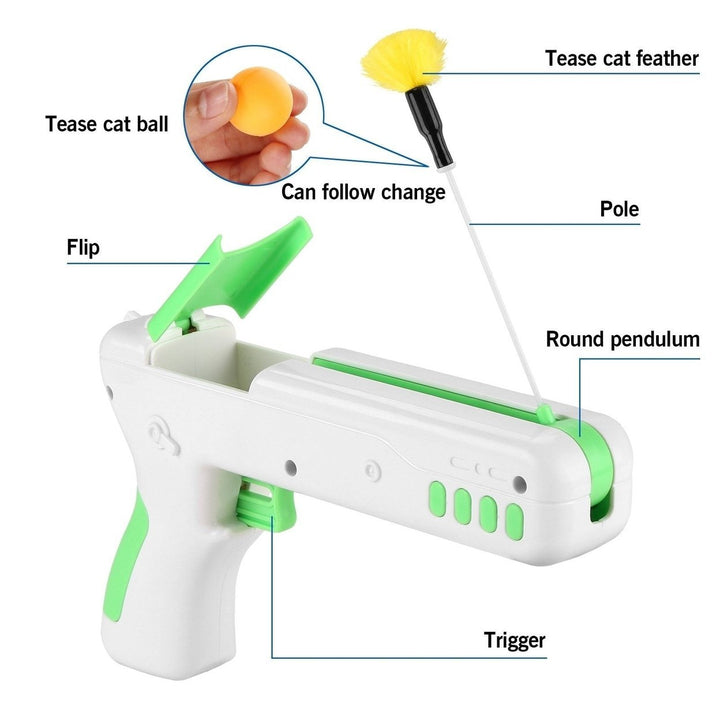 Interactive Cat Toy Gun Stick with Ball and Feather Image 4