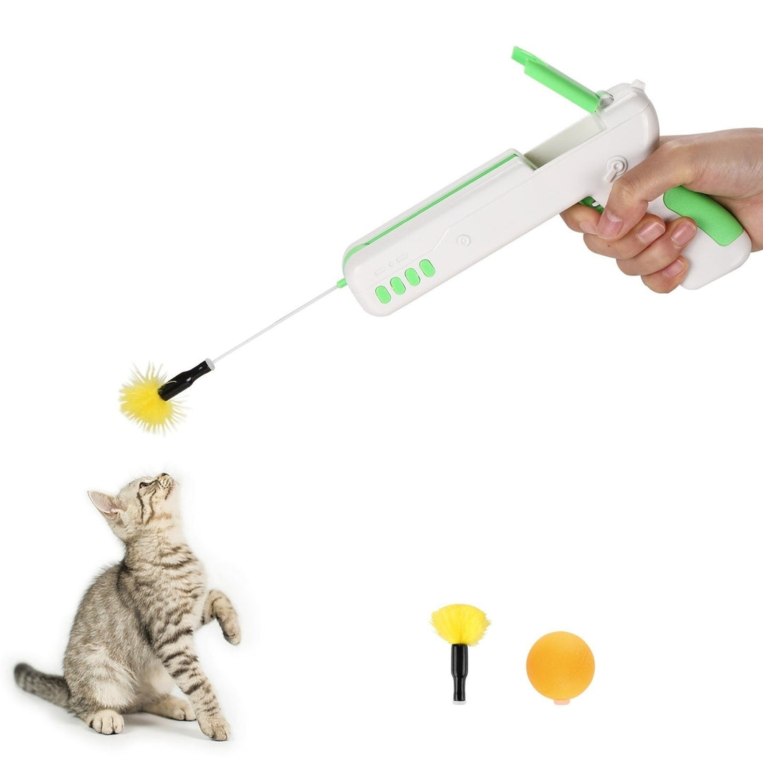 Interactive Cat Toy Gun Stick with Ball and Feather Image 7